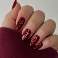 Press-On Nail Set Leopard Print 24-Piece & Adhesive Tabs