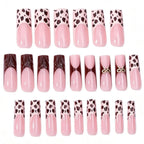 Press-On Nail Set Leopard Print Easy Application