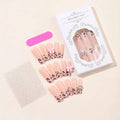 Press-On Nail Set Leopard Print & Glitter Embellished Self-Adhesive