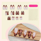Press-On Nail Set Leopard Print & Glitter Self-Adhesive
