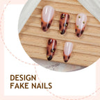 Press-On Nail Set Leopard Print & Glitter Self-Adhesive