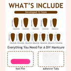 Press-On Nail Set Leopard Print & Glitter Self-Adhesive
