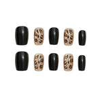 Press-On Nail Set Leopard Print Glossy Gel Long-Lasting