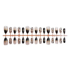 Press-On Nail Set Leopard Print & Gold Accent
