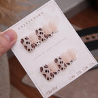 Press-On Nail Set Leopard Print Reusable 24-Piece