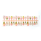 Press-On Nail Set Light Blue Floral Design Easy Application