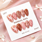 Press-On Nail Set Light Pink No Glue Assorted Designs