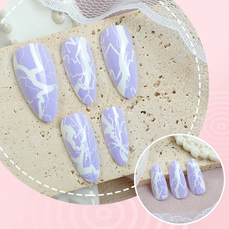 Press-On Nail Set Lightning Design Multiple Sizes