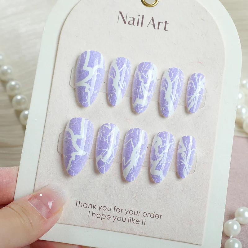 Press-On Nail Set Lightning Design Multiple Sizes