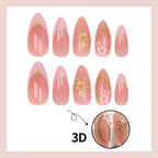 Press-On Nail Set Long-Lasting Floral Designs & Easy Application
