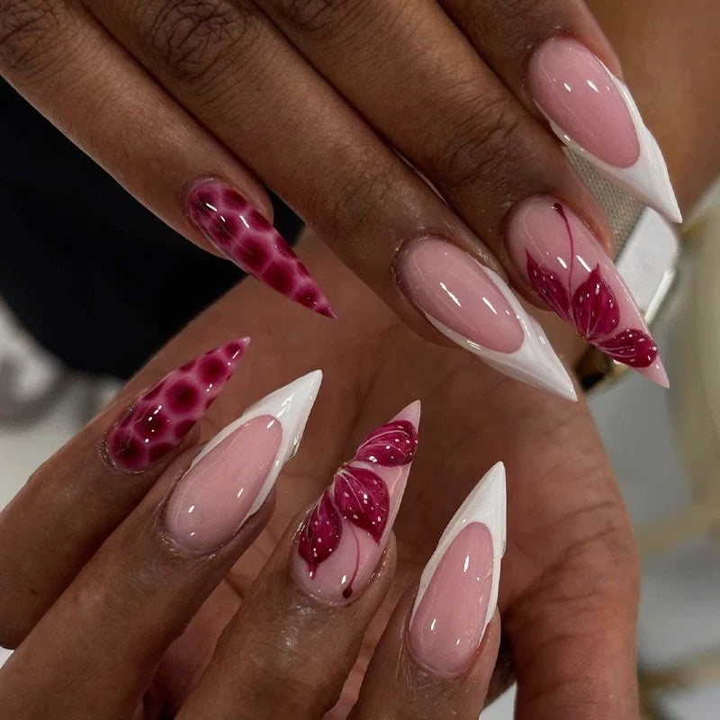 Press-On Nail Set Long-Lasting Includes Glue & Adhesive Strips