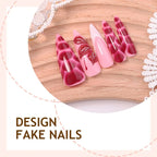 Press-On Nail Set Long-Lasting Includes Glue & Adhesive Strips