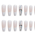 Press-On Nail Set Long Stiletto Crystal Accents Reusable