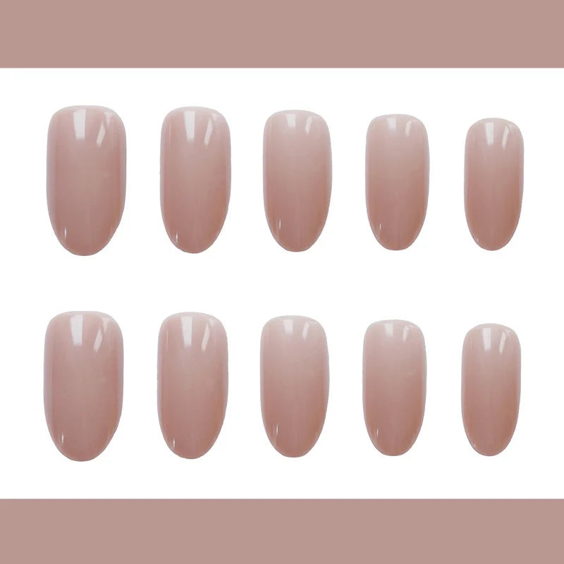 Press-On Nail Set Long Stiletto High-Gloss Glue-On