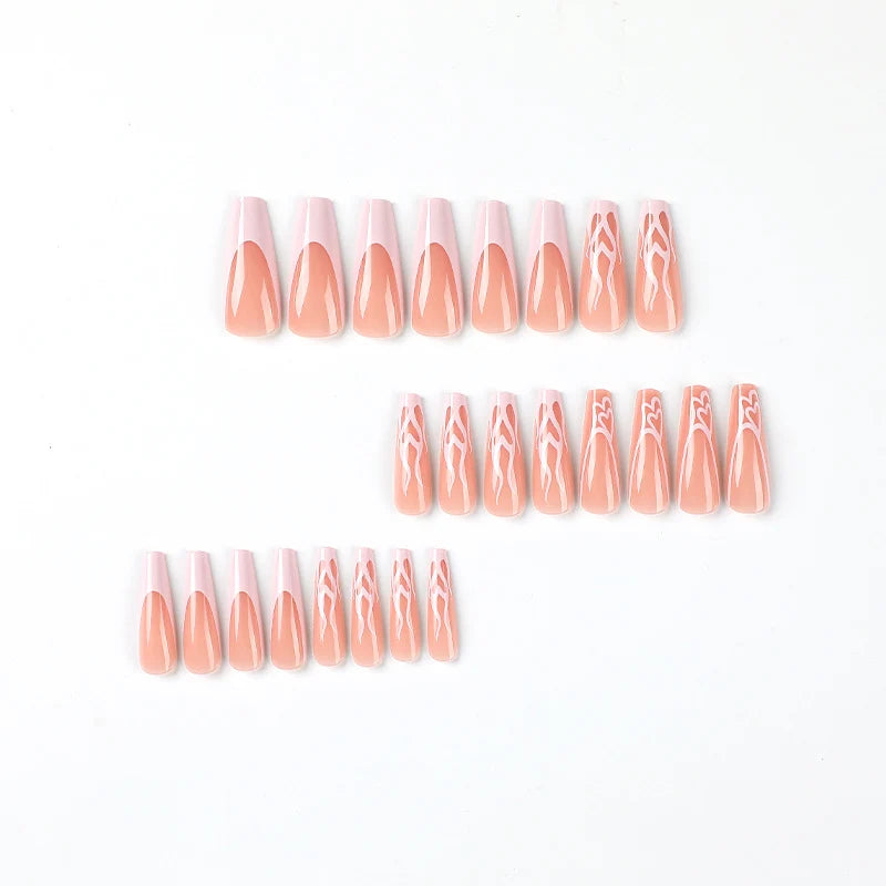 Press-On Nail Set Long Stylish Easy Application