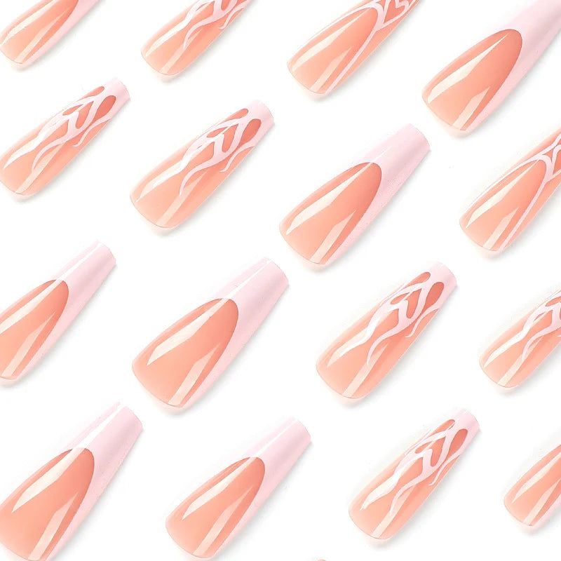 Press-On Nail Set Long Stylish Easy Application