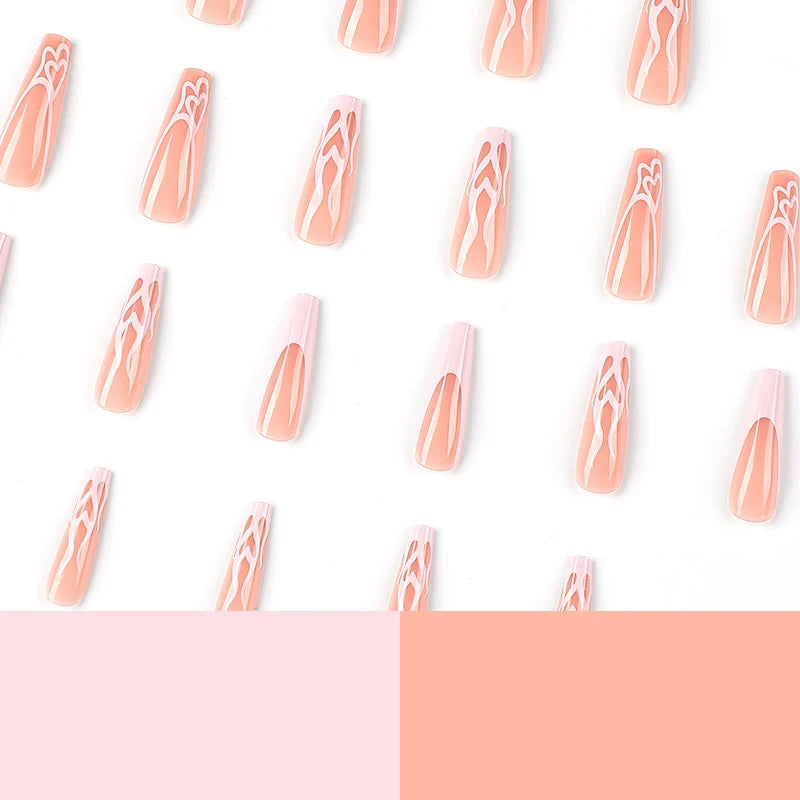 Press-On Nail Set Long Stylish Easy Application