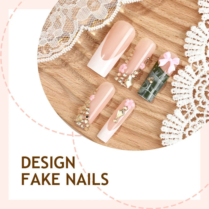 Press-On Nail Set Luxurious Embellishments & Easy Application