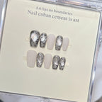 Press-On Nail Set Marble Accent & Easy Application