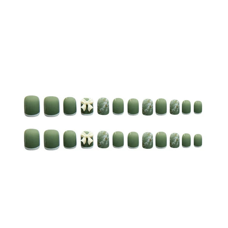 Press-On Nail Set Marble Design Comfort Fit
