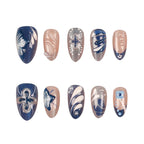 Press-On Nail Set Marble Design Long-Lasting