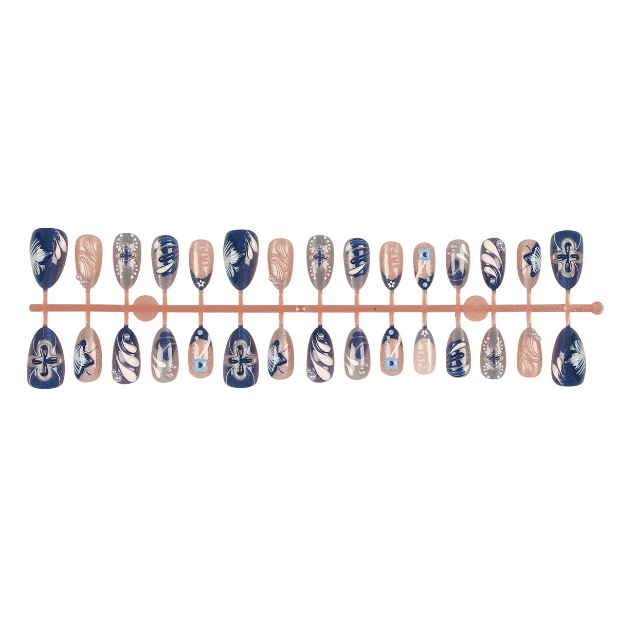 Press-On Nail Set Marble Design Long-Lasting