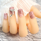 Press-On Nail Set Marble Design Long-Lasting
