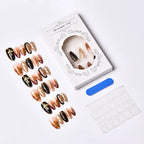 Press-On Nail Set Marble Effect & Easy Application