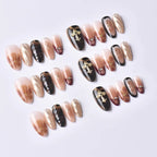 Press-On Nail Set Marble Effect & Easy Application