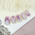 Press-On Nail Set Marble & Floral Reusable Five-Piece