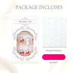 Press-On Nail Set Marble & Floral With Jelly Glue