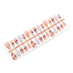 Press-On Nail Set Marble & Floral With Jelly Glue