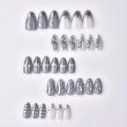 Press-On Nail Set Marbled Metallic Peel & Stick