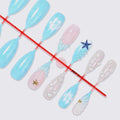 Press-On Nail Set Marine Motifs & Adhesive Strips