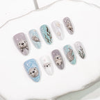 Press-On Nail Set Marine Otter Designs Durable & Reusable