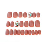Press-On Nail Set Matte Finish & Crystal Accents