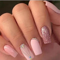 Press-On Nail Set Matte & Glitter Reusable Skin-Friendly