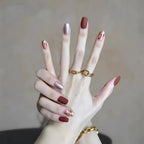 Press-On Nail Set Matte & Glossy Floral Accents