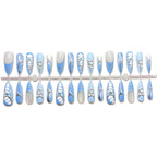 Press-On Nail Set Metallic Accent Designs Non-Toxic & Reusable