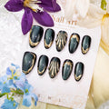 Press-On Nail Set Metallic Accents Glue-Free & Reusable