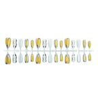 Press-On Nail Set Metallic Accents Glue-Free Reusable