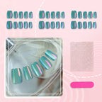 Press-On Nail Set Metallic & Artistic Designs Reusable
