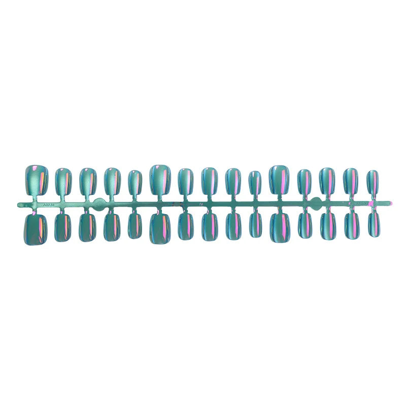 Press-On Nail Set Metallic & Artistic Designs Reusable
