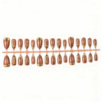 Press-On Nail Set Metallic Bow Accents Reusable Multiple Sizes