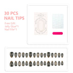 Press-On Nail Set Metallic Finish Comfortable Fit