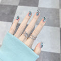 Press-On Nail Set Metallic Glue-On & Reusable