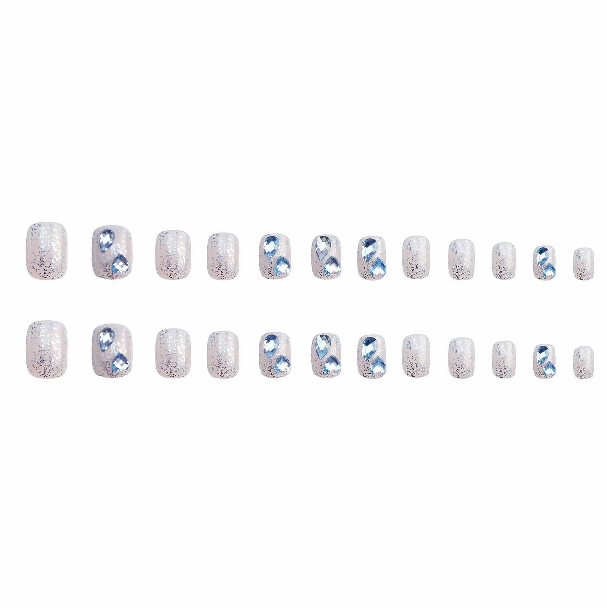 Press-On Nail Set Metallic Glue-On & Reusable