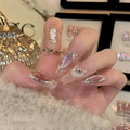 Press-On Nail Set Metallic Gold No Glue Reusable