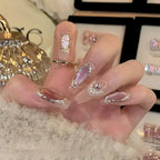 Press-On Nail Set Metallic Gold No Glue Reusable