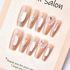Press-On Nail Set Metallic Gold No Glue Reusable